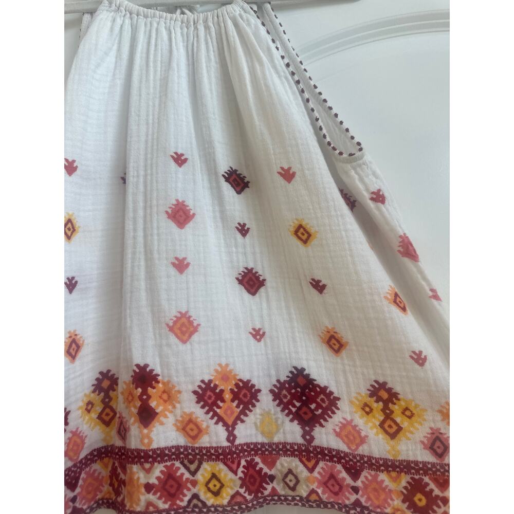 Loft, Ann Taylor White with Fall Colors Boho Tribal Design Tie in the Back Tank - Picture 2 of 6